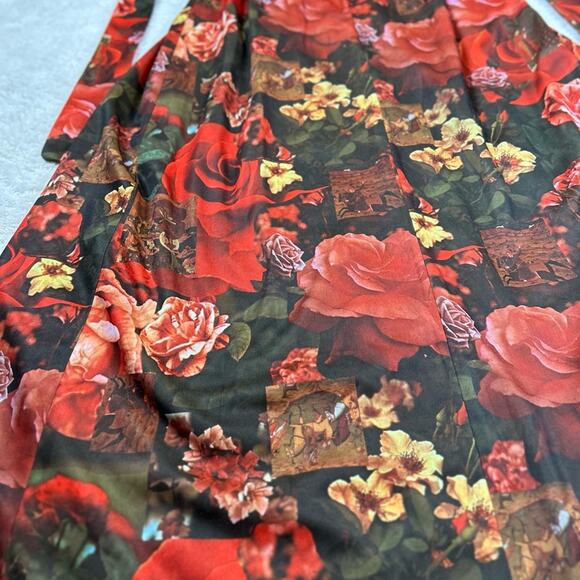 Vintage unbranded rose and graphic print maxi dress, size med - Picture 11 of 13